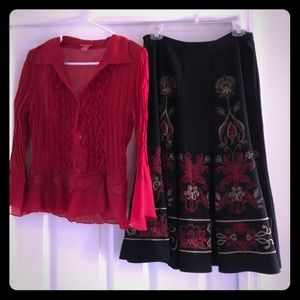 Skirt and blouse set
